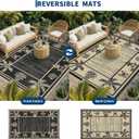 Garvee Outdoor Rug 9x12 Waterproof for Patios, Reversible Plastic Straw Rug, Tropical Leaf Indoor Outdoor Rugs, Large Area Rug for RV, Camping, Deck, Picnic Mat, Outside Carpet