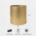 10 Inch Gold Metal Plant Pot with Drainage Hole, Indoor Outdoor