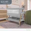 Evolur Lullaby Portable Bassinet with Wheels, Adjustable Bedside Sleeper, Breathable Mesh Sides, Large Storage Basket, Easy Fold, and Travel Bag Included, Perfect for Newborns & Infants - Light Gray