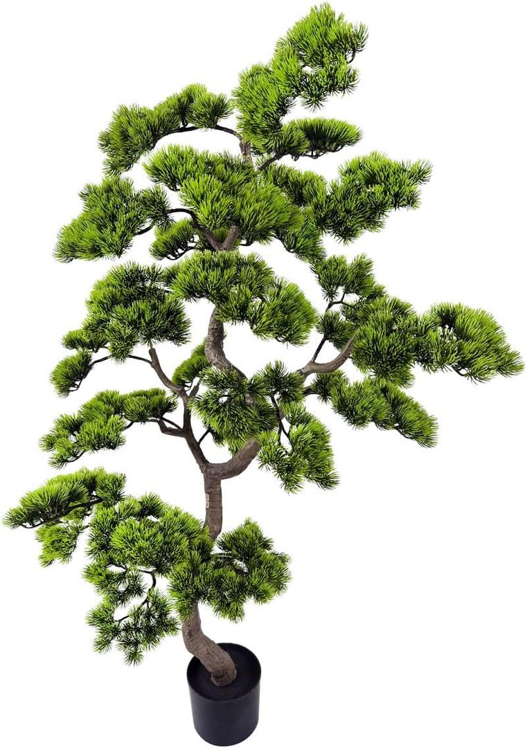 5ft Artificial Bonsai Tree - Large Faux Plants Indoor with Ceramic Pot, Realistic Fake Plants Decor for Home Office, Living Room, Farmhouse Zen Decor