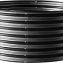 Land Guard 4x4x2ft Galvanized Raised Garden Bed Kit, Round Galvanized Planter Raised Garden Boxes Outdoor, Large Metal Raised Garden Beds for Vegetables, Grey 