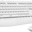 seenda Wireless Bluetooth Keyboard and Mouse Combo, COE200 Ergonomic Wireless Keyboard Mouse with Wrist Rest, MultiDevice Connection, FullSize Compatible for Computer/Laptop/Mac/MacBook, White