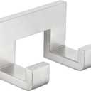 Angle Simple Double Towel Hook Brushed Nickel, 304 Stainless Steel Robe Coat Hook for Bathroom, Wall Mount