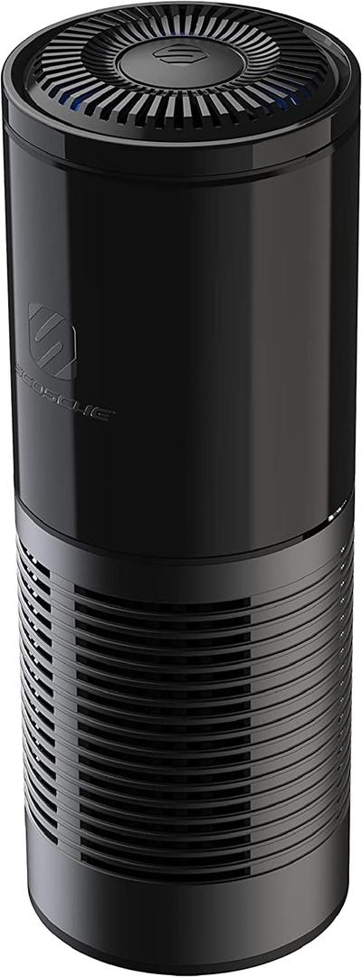 Scosche AFP2 FrescheAIR Portable HEPA Air Purifier/Deodorizer for Allergies, Pet Dander and Odors, Personal Air Freshener for Travel and Home, Black (3x3x9)