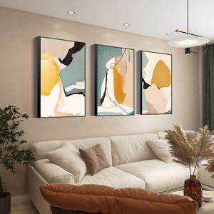 MPLONG Wall Art, Frame Canvas Wall Art Set, Striking Modern Minimalism, Abstract Natural Geometric Color Block Picture Prints, Aesthetic Living Room Bedroom Office Kitchen Wall Decor (24" X 32" X 3 pieces, white)