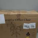 Office Desk Chair, Ergonomic Computer Chair with Padded Flip-Up Arms and Adjustable Lumbar Support, PU Leather Executive Chair with Tilt Lock and 360 Swivel Rolling Wheels for Work, Study (Black)