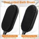 Silicone Back Scrubber for Shower, Long Handle Silicone Body Scrubber with 5.4" Wide Brush Head, Double Sided Back Brush for Shower Exfoliating Massage, 16.5" Silicone Back Brush for Men & Women