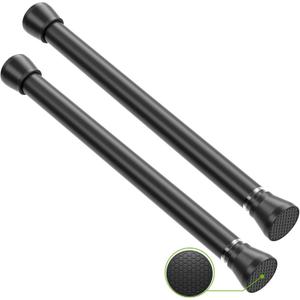 SPRING TENSION ROD 16-28inch | PACK OF 2, Black