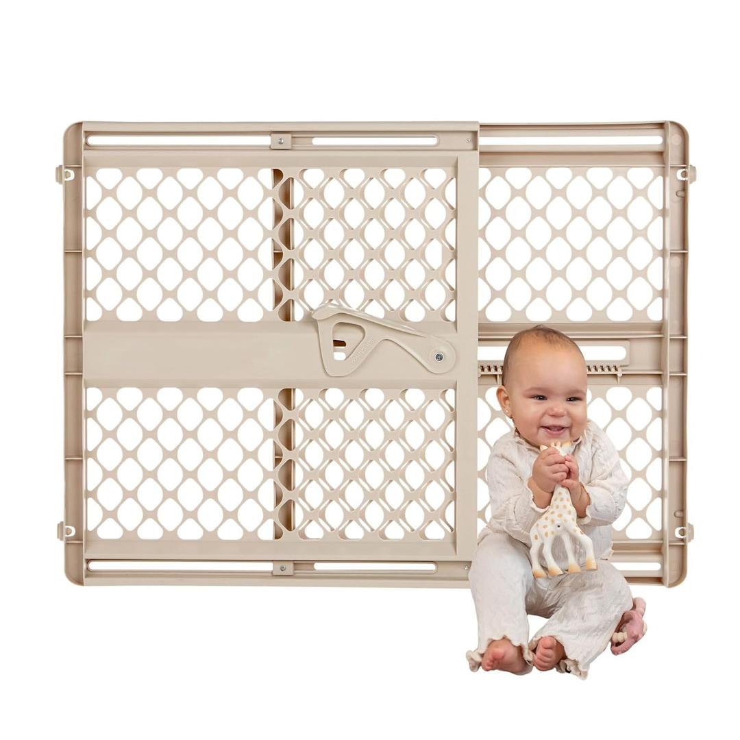 Toddleroo by North States - Supergate Ergo Baby Gate: Plastic Baby Gate for Stairs & Doorways - Adjustable Indoor Safety Gate - Made in USA - 26 to 42 Inches Wide - 26 Inches Tall - Sand