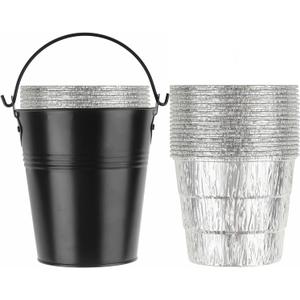 15-Pack Liners & Replacement Traeger HDW152 Drip Grease Bucket for Traeger 20/22/34, Pit Boss, etc Pellets Smoke (Black 15)