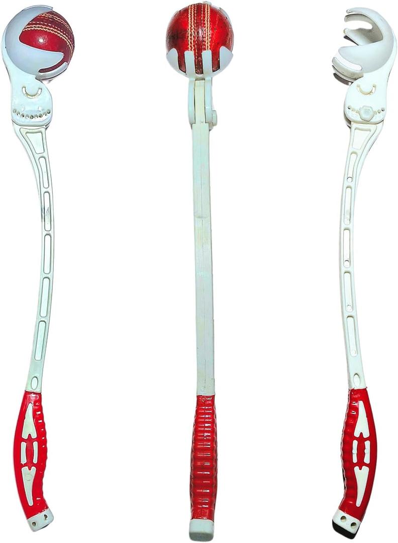 White Side Arm Ball Thrower for Cricket - Ball Thrower for Kids Cricket & Softball, Tennis Ball -Blue Cricket Side Arm Ball Thrower Stick for Speed, Practice, & Training.