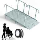 6'L x 36" W Portable Wheelchair Ramp with Handrails, Non-Slip Heavy Duty Handicap Ramp 850lbs Load Capacity, Wheelchair Ramp for Home Steps, Stairs, Doorway