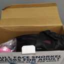 QingSong Full Face Snorkel Mask for Adults, Snorkeling Gear with Camera Mount, 180 Degree Panoramic View Snorkel Set Anti-Fog Anti-Leak (Small-Medium, 2 Pack - Black+Pink)