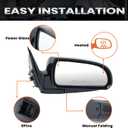 Right Passenger Side Mirror Compatible with Hyundai Sonata 2006 2007 2008 2009 2010 Power Glass Manual Folding Heated Glossy Black (5 Pins) Replace # 87620-0A000