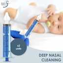 4 x Bluet B - Baby Nasal Syringe (2-Pack) - Safe Silicone Nasal Aspirator for Newborn - Infant Mucus Removal - 10ml Nose Cleaner Syringe for Baby - Toddler Congestion Relief - Reusable Tips - Blue
