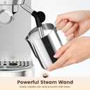 Espresso Machine 20 Bar, Compact Espresso Maker, Stainless Steel Expresso Coffee Machines with Steam Milk Frother & 34oz Removable Water Tank for Cappuccino, Latte, Home Office Use, Silver