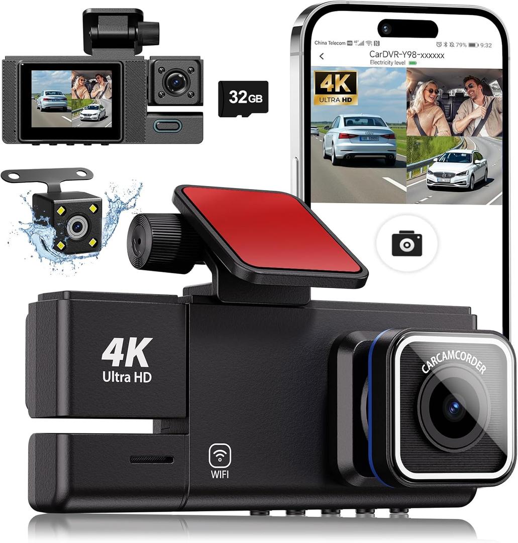 Dash Cam, 5G WiFi Dash Camera for Cars, 4K UHD Dash Cam Front and Rear
