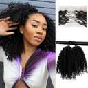 Afro Kinky Curly Knotless Pre-Separated Crochet Hair extensions Afro Twist Soft Braiding human hair extensions for Women Natural Color 18 Inch 120g