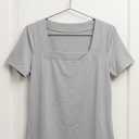 Summer Tunic or Tops for Women to Wear with Leggings Square Neck Casual Long T Shirts with Pockets, XL