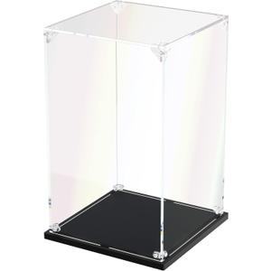Clear Acrylic Display Case, Self-Assemble Showcase for Collectibles, Action Figures, Dolls- Alternative Glass Box for Commemorative Gifts (6x6x10 inch, 15x15x25 cm)