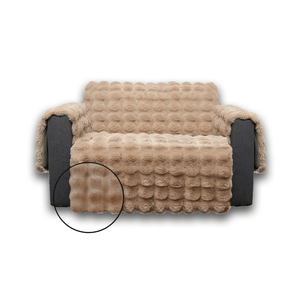Snugglesinto Plush and Fuzzy Shaggy Couch Cover, Faux Fur Sofa Cover, Water Resistant Slipcover, Non-Slip Furniture Protector for Kids,Dogs,Cats.(Lightbrown-Bubble, Medium Loveseat) 46 x 76 In