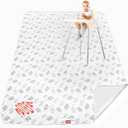 Large Splat Mat for Under High Chair/Arts/Crafts/Playtime, Moonsea High Chair Mat for Floor Non Slip Waterproof Washable Portable Picnic Splash Mat for Baby, 54X72 Inch - Elephant