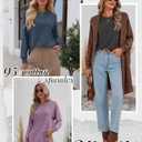 3 x Ficerd 3 Pack Women's Long Sleeve Shirts, Cotton Crew Neck Tunic Tops Casual Loose Fit Pullover Sweatshirts Curved Hem Shirts (M)