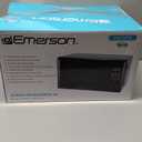 Emerson MW7302B Compact Countertop Microwave Oven with Touch Control, LED Display, 700W, 10 Power Levels, 6 Auto Menus, Glass Turntable and Child Safe Lock, 0.7 Cu., Ft. Black