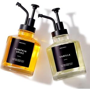 Molimoli Coffee Syrup Dispenser - Glass Bottle w. Pump, 11.8 oz 350 ml, Set of 2, Black Upgraded Pump