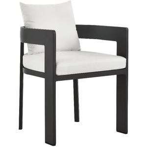 Modway Tahoe Outdoor Patio Powder-Coated Aluminum Fabric Dining Chair in Gray White