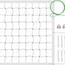 Volleyball Net Outdoor Indoor with Upgraded Weather Resistance Steel Cable Pro Volley Ball Net Replacement,Portable for Backyard,Pool,Beach,School,Official Size 32x3FT(Net Only) (White)