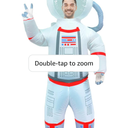 MXoSUM Astronaut Costume for Adult Inflatable Spaceman Costume BLow up Spacesuit Costume Halloween Cosplay Fancy Dress