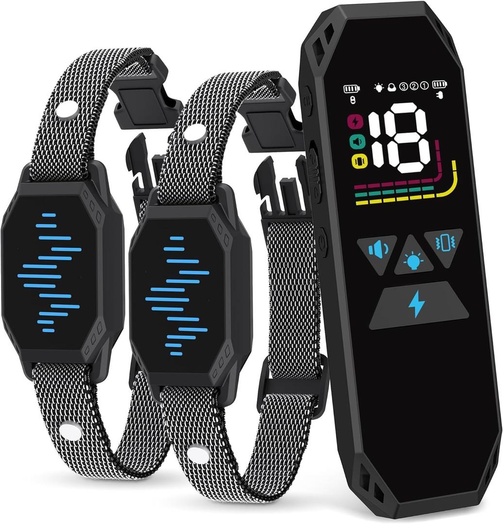 Dog Training Collar with Remote Control 2 Pack, 2500ft Control Range, 4 Training Modes, IP67 Waterproof E Collar for All Breeds, Small Medium Large Dogs