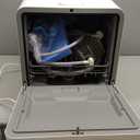 Countertop Dishwasher, Mini Dishwasher with Faucet & Manual Water Tank(5L) Modes Water Inlet, Compact with More Space Inside,6 Programs Ideal for RV & Apartments, No Hookup Needed