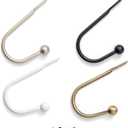 White Curtain Holdbacks - 2 Pack, Metal Curtain Tiebacks Wall Mounted, Decorative Drapery Wall Hooks with Hardware Accessories, Curtain Pull Back Hooks, Window Side Holders for Drapes