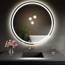 LED Bathroom Mirror 32 Inch Round Bathroom Mirror with Lights, Circle Wall Mirror with 3 Colors Brightness, Anti-Fog for Bathroom Vanity, Entryway Living Room