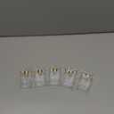 Tomotato 5PCS Empty Refillable Perfume Glass Bottles, 17ml Clear Glass Travel Atomizer Sprays Portable Dispenser for Essential Oil, Cologne, Fragrance (Gold)