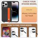 LAMEEKU for iPhone 14 Pro Max Wallet Case with Card Holder, Zipper Leather Crossbody Case with Kickstand Wrist Strap Lanyard for Women, Protective Cover with Phone Grip Holder Stand 5G 6.7 inch Black