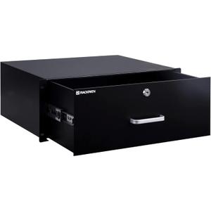RackPath 4U Rack Mount Drawer for 19 Inch AV/Network/DJ Equipment Racks or Cabinets with Lock and Key