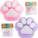 2pcs Squishy,Cat Paw Squishy Toys, 3.15in Big Cute Kawaii fufu Squishies,Sticky Squeeze Fur Ball,Jelly Kitty Funny Fidget Toys Novelty Things Suitable for Adults Kids