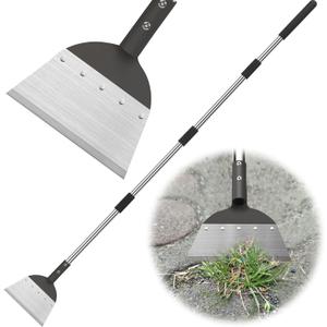 Garden Flat Shovel, Heavy Duty Snow Shovel with 68" Adjustable Stainless Steel Handle, Gardening Weed Spade Weed/Ice Cleaning Scraper for Weeding, Lawn Edging, Digging, Driveway Ice Remove