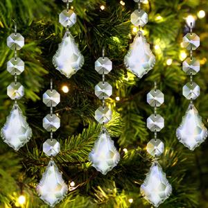 30pk Angel Christmas Tree Decorations Ornaments, Hanging Acrylic Crystal Angel Ornaments for Christmas Tree Indoor Christian Religious Home Decor, Birthday Wedding Party Decoration Supplies Bulk