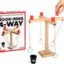 Buzzed 4-Way Hook & Ring Drinking Game For Adults, Fun Adult Party Games or Social Drinking Games, Includes 1 Unit, 4 Pawns, 1 Cup, Perfect Stocking Stuffer For Adults or White Elephant Gifts