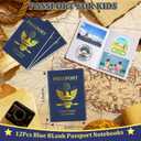 110 Pcs Blank Passport Notebook Fake Passport Books for Kids Travel Journal 4 x 5.5Inch Blank Passport Notebook World Travel Pretend Activity Classroom School Projects Theme Party Favors