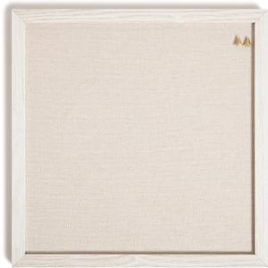 U Brands Rustic Linen Bulletin Board, 14" x 14", White Wood Style Frame, Industrial Grade Pinning Surface, Includes Push Pins