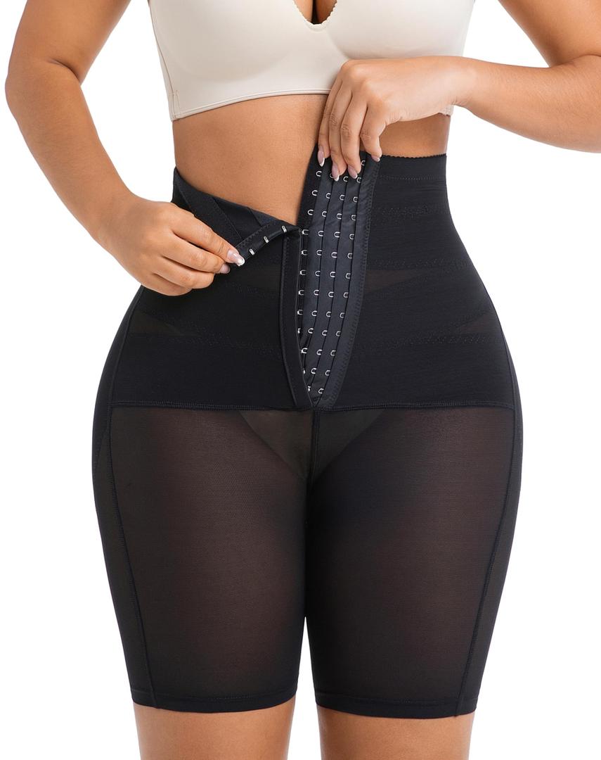 WLWLNUXI Shapewear Tummy Control Shorts for Women (Black, Large) (Black)