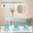 Self Adhesive Cabinet Knobs, Aluminum Alloy Self-Stick Drawer Pull Handles for Sliding Glass Door, Cabinet, Cupboard, Dresser, Closet, Window - Stick On No-Drilling Drawer Knobs (16, White)