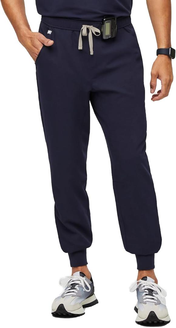 FIGS Tansen Jogger Scrub Pants for Men  Slim Fit, 5 Pockets, 4-Way Stretch, Anti-Wrinkle (X-Large, Navy Blue)
