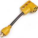 RV Generator Power Adapter-30Amp Male 4 Prong Plug to 50 Amp Female 12inch STW10/3 Camper Cord(CRG30450)