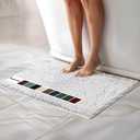 Muddy Mat | Chenille Bathroom Rugs Quick Dry Microfiber Mats Non Slip Washable, Extra Thick, Soft and Highly Absorbent Bath Mats for Bathroom, Kitchen, and Shower Floor - White 24"x35"